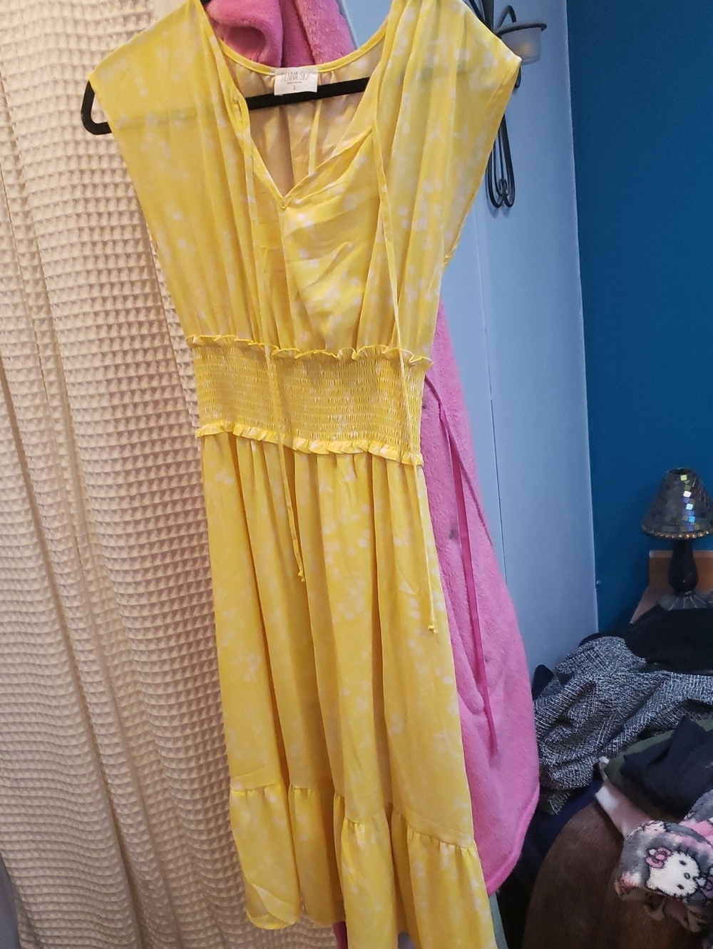 Sienna Sky Yellow Smocked-Waist Maxi Dress